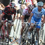 Die drei Besten bei L�ttich-Bastogne-L�ttich 2008: Valverde, Schleck, Rebellin
